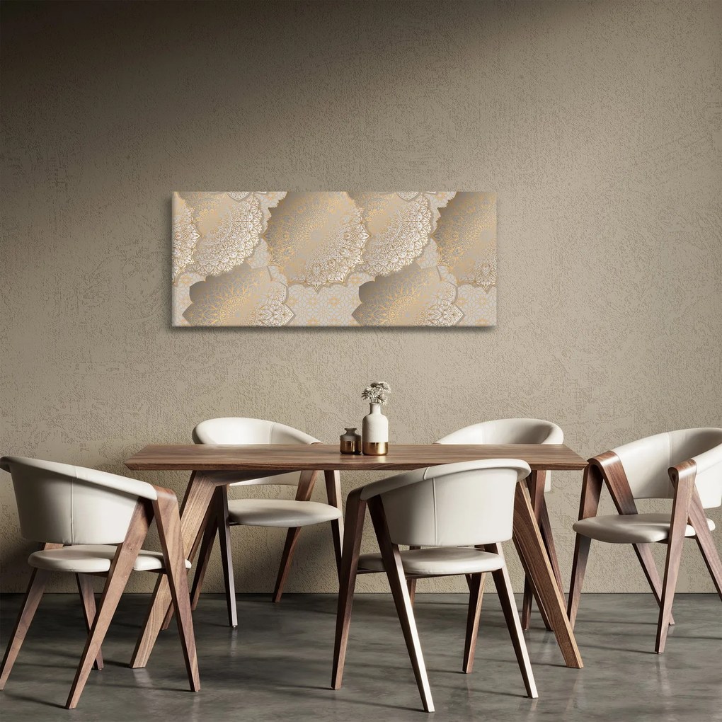 Kép - Mandalák arany tónusokban (120x50 cm)