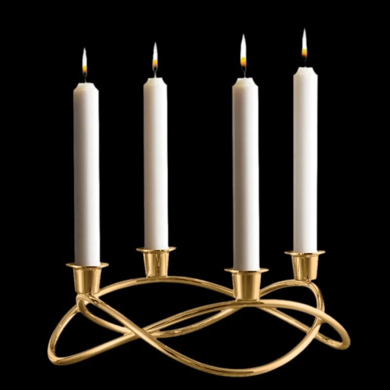Karácsonyi gyertyatartó / Adventi koszorú, arany - Georg Jensen