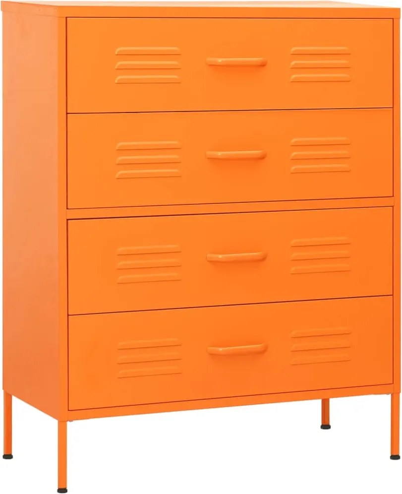 vidaXL narancssárga acél fiókos szekrény 80 x 35 x 101,5 cm
