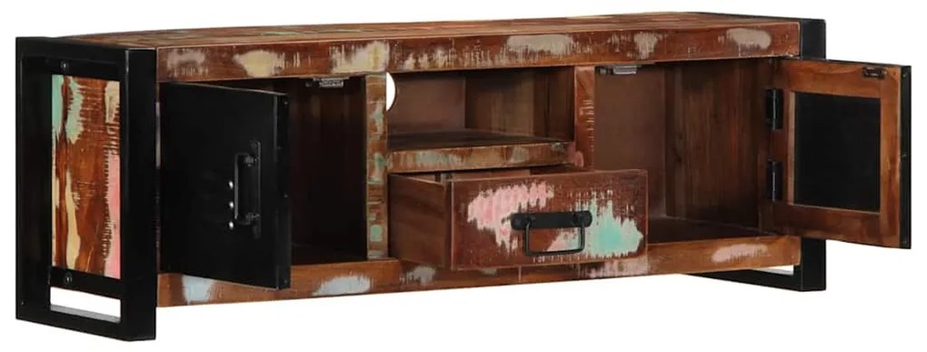 TV szekrény 100x30x35 cm tömörfa, újrahasznosított fa