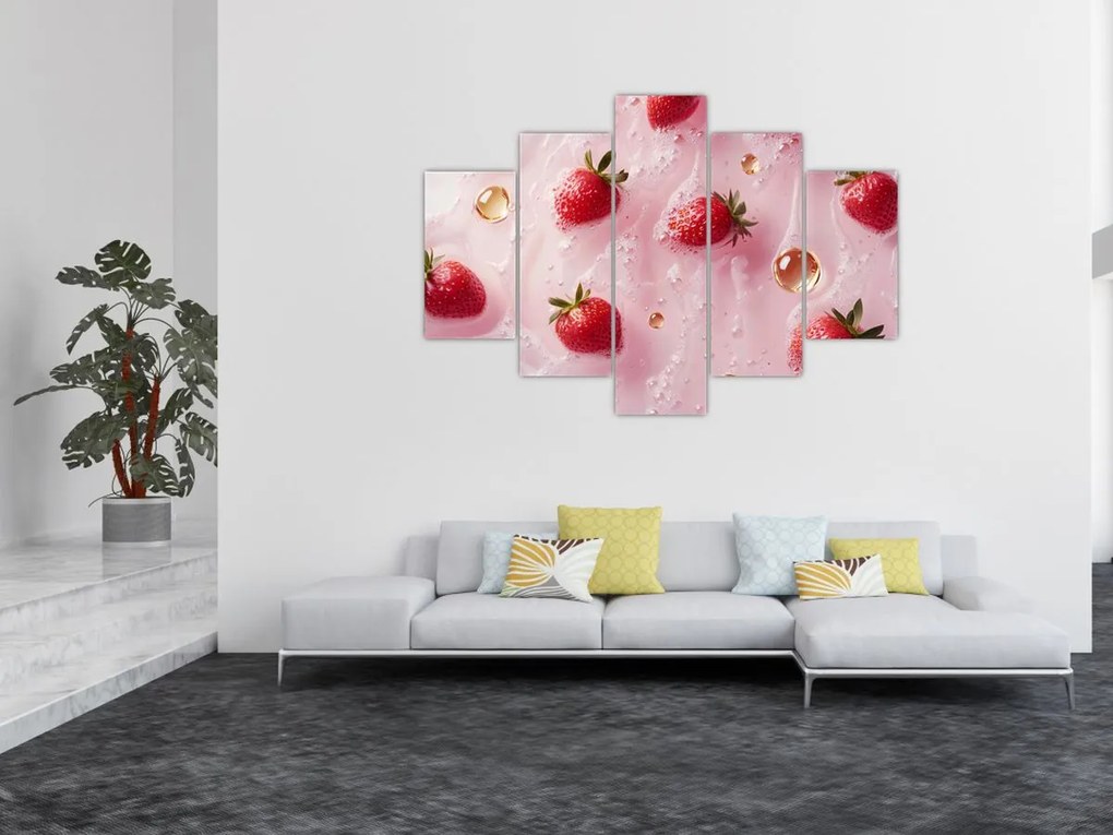 Kép - Eprek buborékokban (150x105 cm)