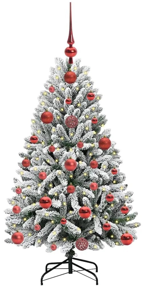 Mű karácsonyfa 150 LED-del Zöld és Fehér 120 cm PVC és fém