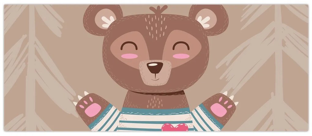 Kép - Mackó csíkos pólóban (120x50 cm)