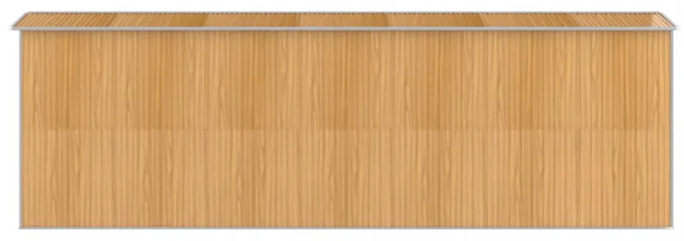 világosbarna horganyzott acél kerti fészer 192x606x223 cm