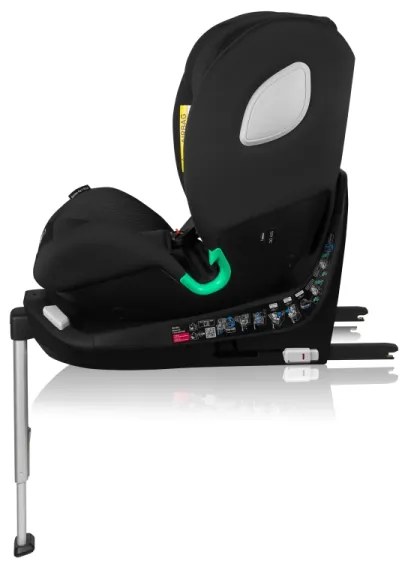 Lionelo - Forgatható gyerekülés alappal BRAAM AIR i-Size 40-150 cm Black Carbon