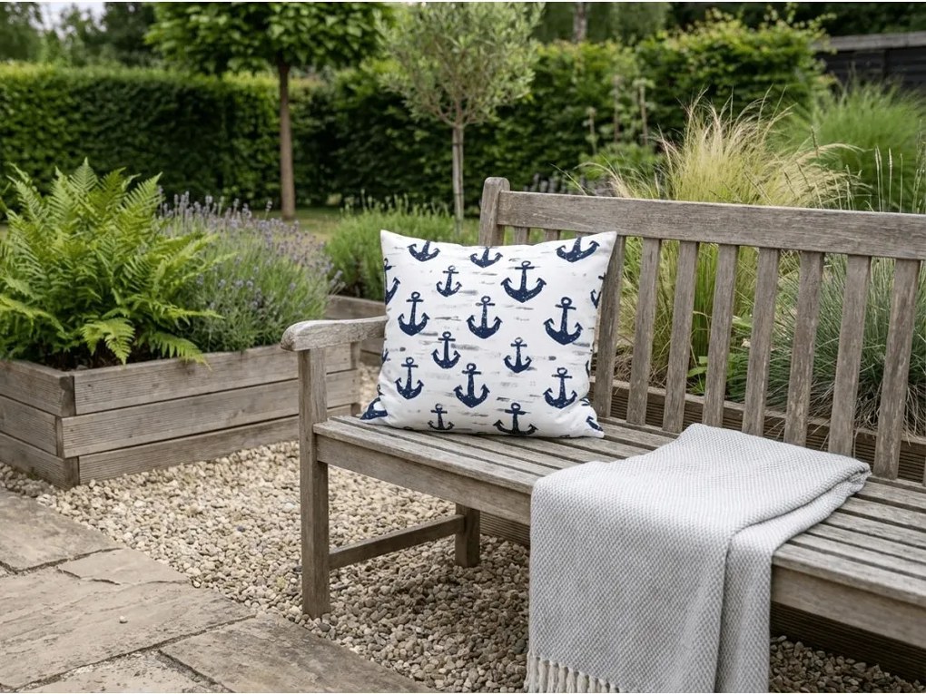 Pamut párnahuzat NAVYSTA POLY 45x45 cm, kék-fehér