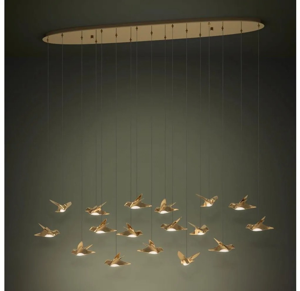 Eglo 390399 - LED Dimmelhető csillár zsinóron PARATEBUENO 17xLED/3W/230V arany