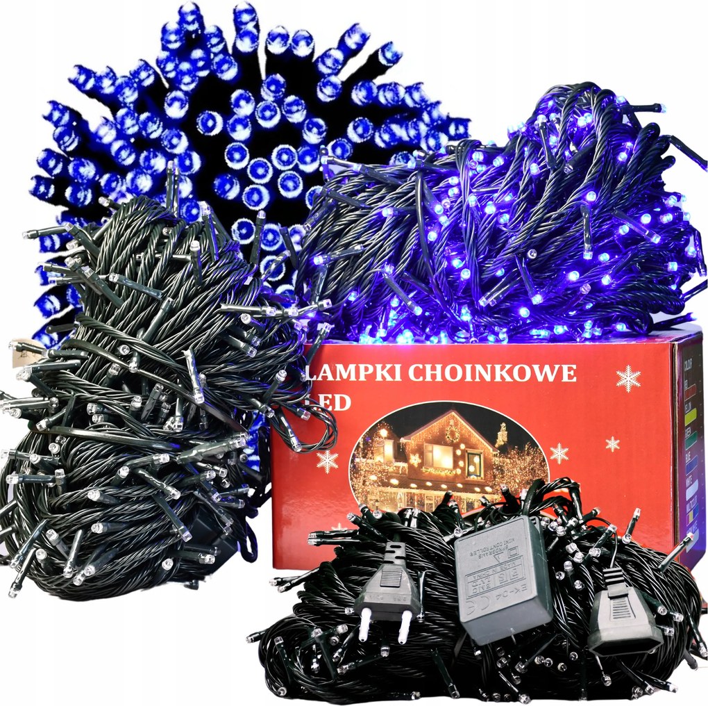 Karácsonyfa Fényfüzér Kültéri Beltéri 300 Led Kék Erős