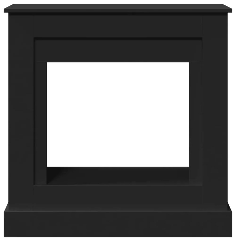fekete szerelt fa kandallóburkolat 90 x 30 x 90 cm