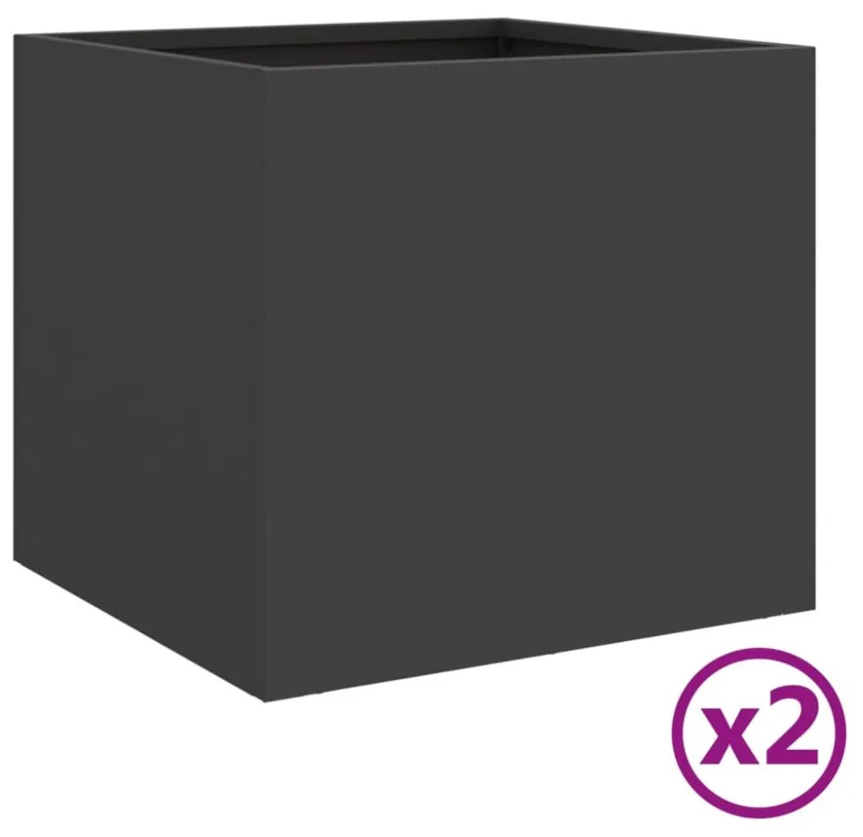 2 db fekete acél növénytartó 32 x 30 x 29 cm