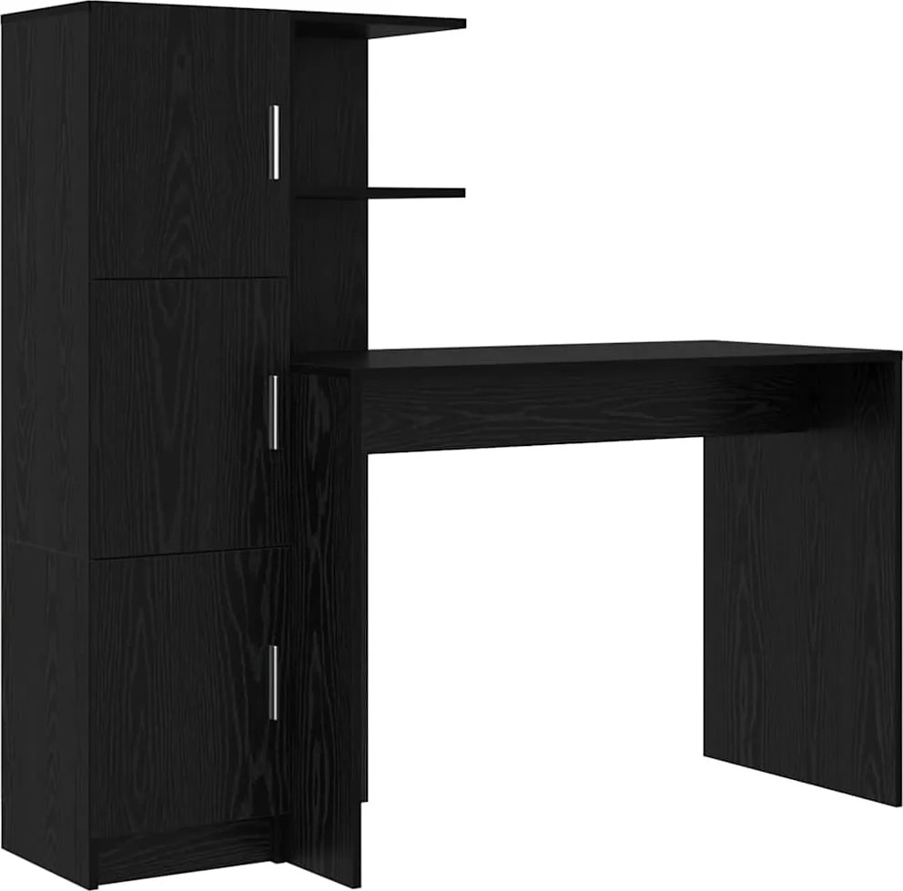 vidaXL Asztal 2 pcs Fekete tölgy