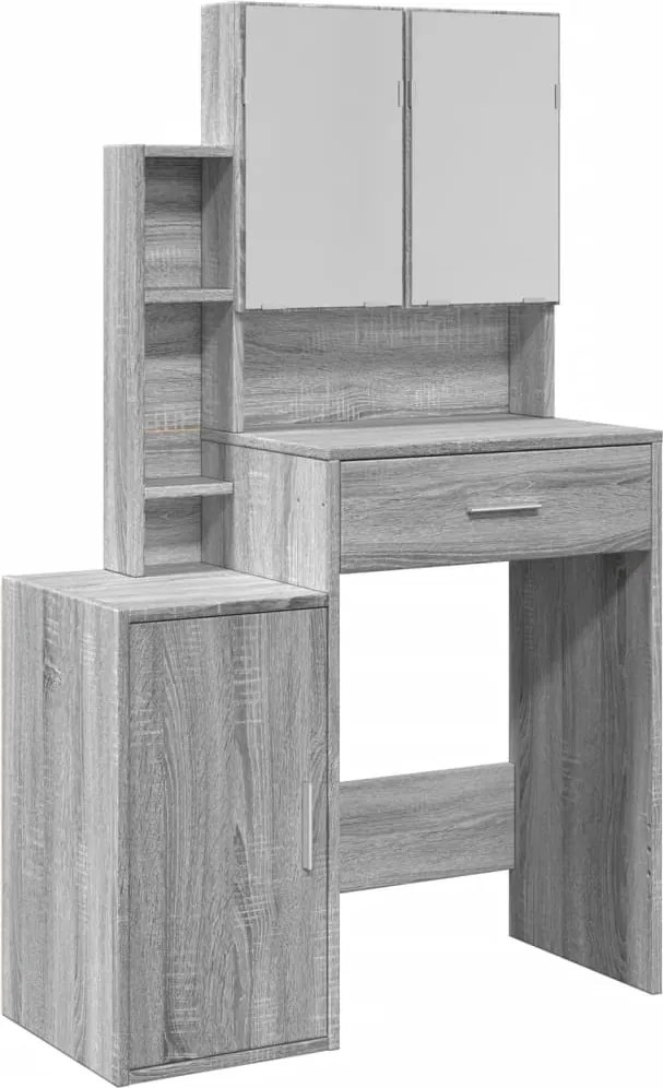 vidaXL szürke sonoma színű fésülködőasztal szekrénnyel 80 x 35 x 132cm