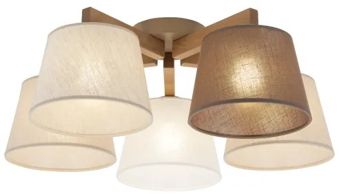 Brilagi - LATTE SABIA felületre szerelhető mennyezeti csillár 5xE27/15W/230V fenyő/mix