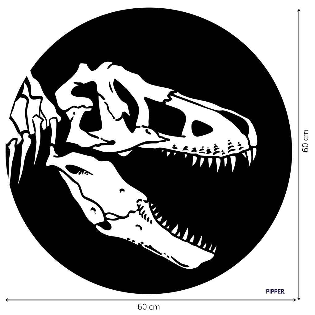 PIPPER. Kör alakú falmatrica "T-Rex csontváz" Méret: 100cm