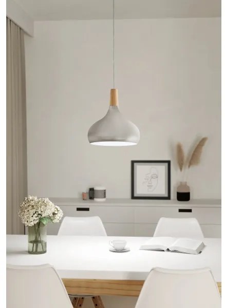 Eglo 901181 - Kábellel függesztett SABINAR csillár 1xE27/60W/230V, átm. 28 cm, ezüstszínű