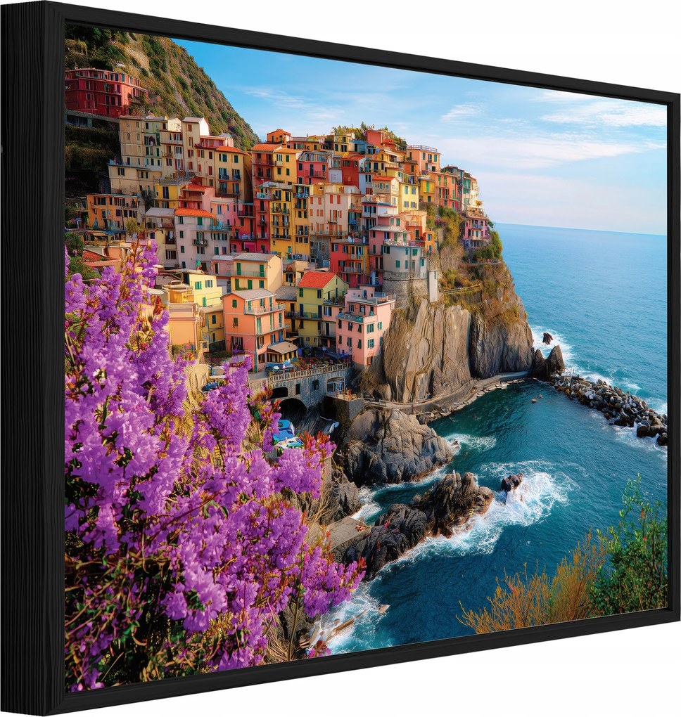 Vászonkép Fekete Keretben Város Óceán Sziget Nappali Hálószoba 60x40