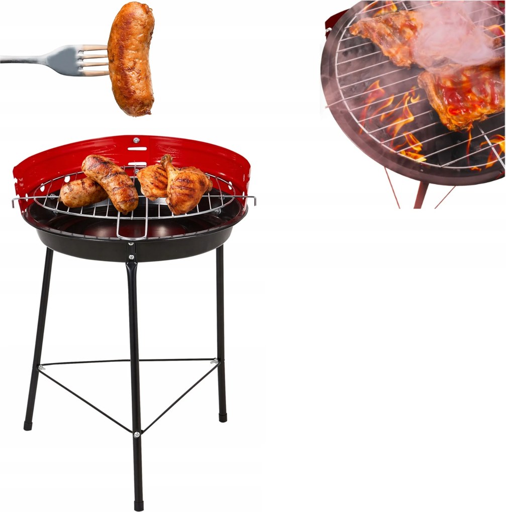 Kerti Grill Kerek Faszenes 35CM Szilárd Grillrács