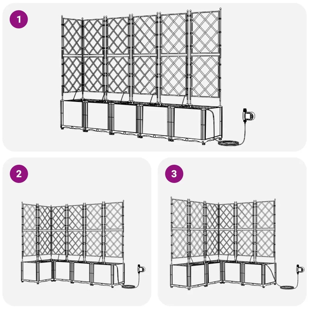 Kerti ültetők Barna 120 x 120 x 142 cm Acél
