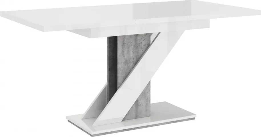 Maasix WGS magasfényű bővíthető 6-8 személyes étkezőasztal Fehér