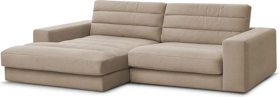 Szürkésbarna bársony sarokkanapé (bal oldali-heverő résszel) Sierra – Bobochic Paris