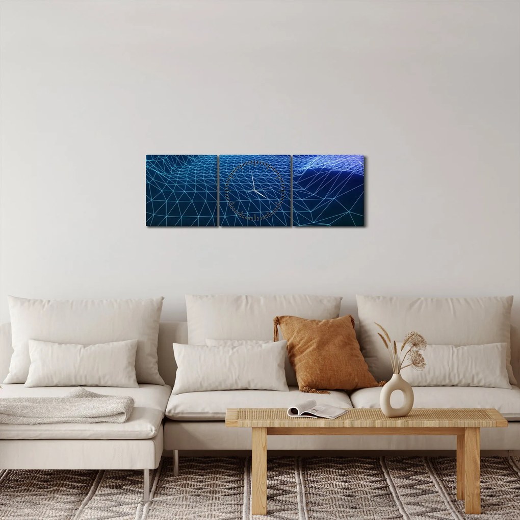 Kép - Hegyek egy számítógépes modellben (órával) (90x30 cm)