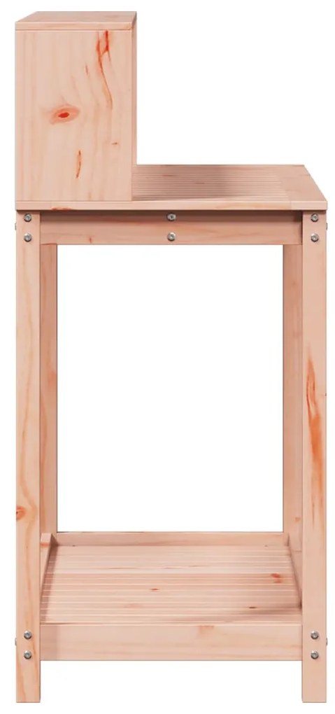 tömör duglászfenyő ültetőasztal polcokkal 108 x 50 x 109,5 cm