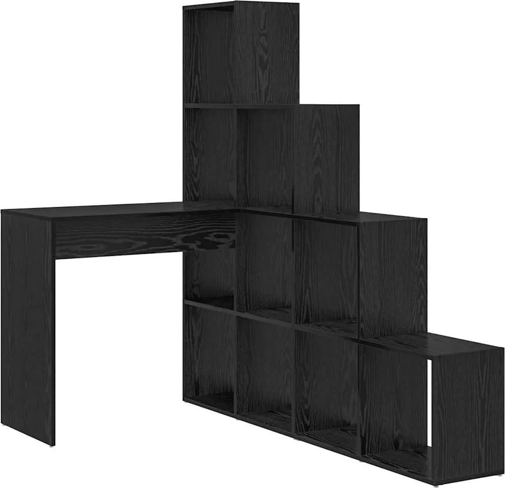 vidaXL Sarokíróasztal Fekete tölgy 101,5 x 149,5 x 149,5 cm Faanyag