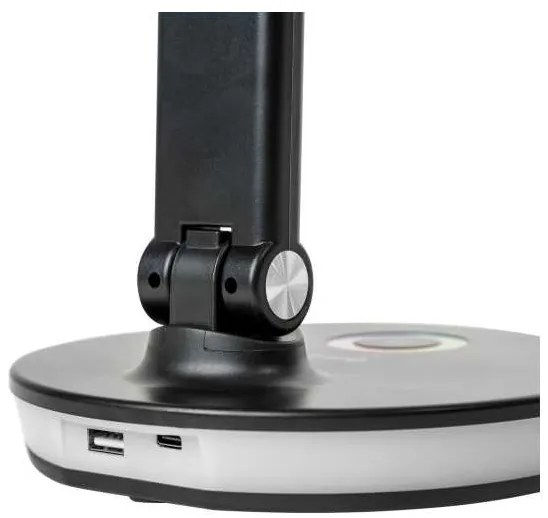 Platinet asztali lámpa 12 W, RGB világítás + USB, fekete