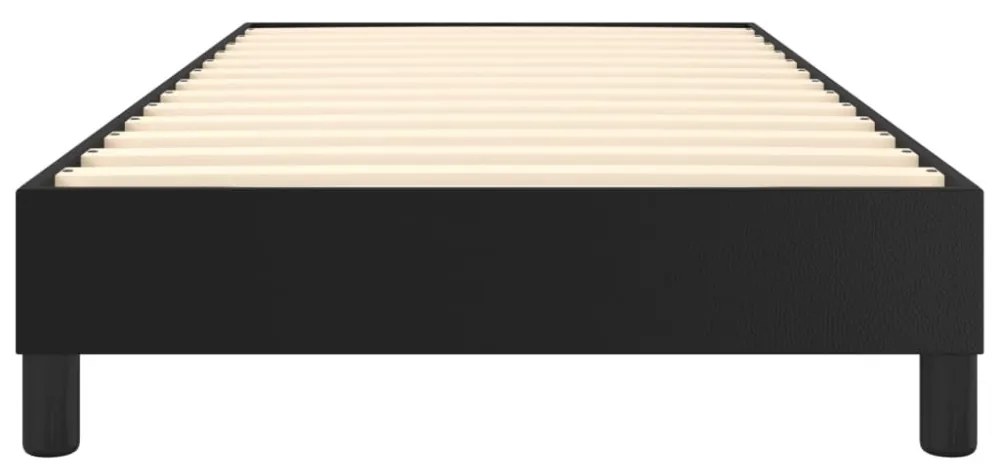 fekete műbőr rugós ágykeret 90x190 cm