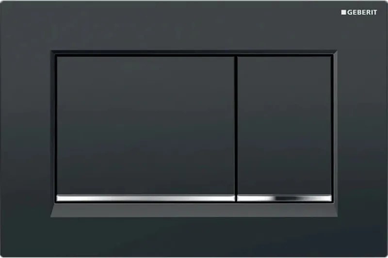 GEBERIT Sigma30 nyomólap, UP320-hoz, 2vízm, fekete/f.króm/fekete