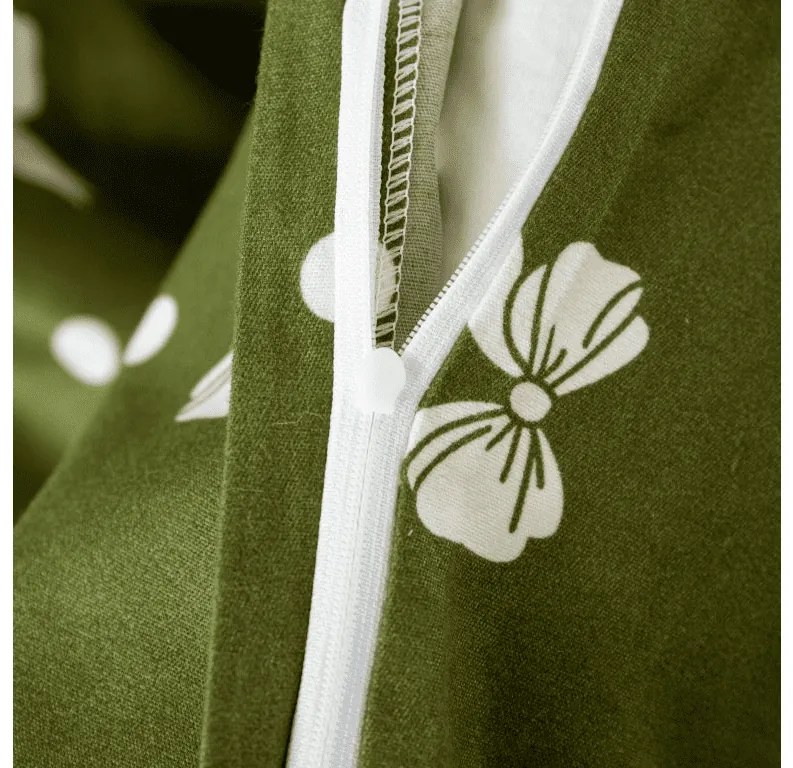 Mikroflanel ágyneműhuzat WHITE BOW zöld Ágyneműhuzat mérete: 70 x 90 cm | 140 x 220 cm