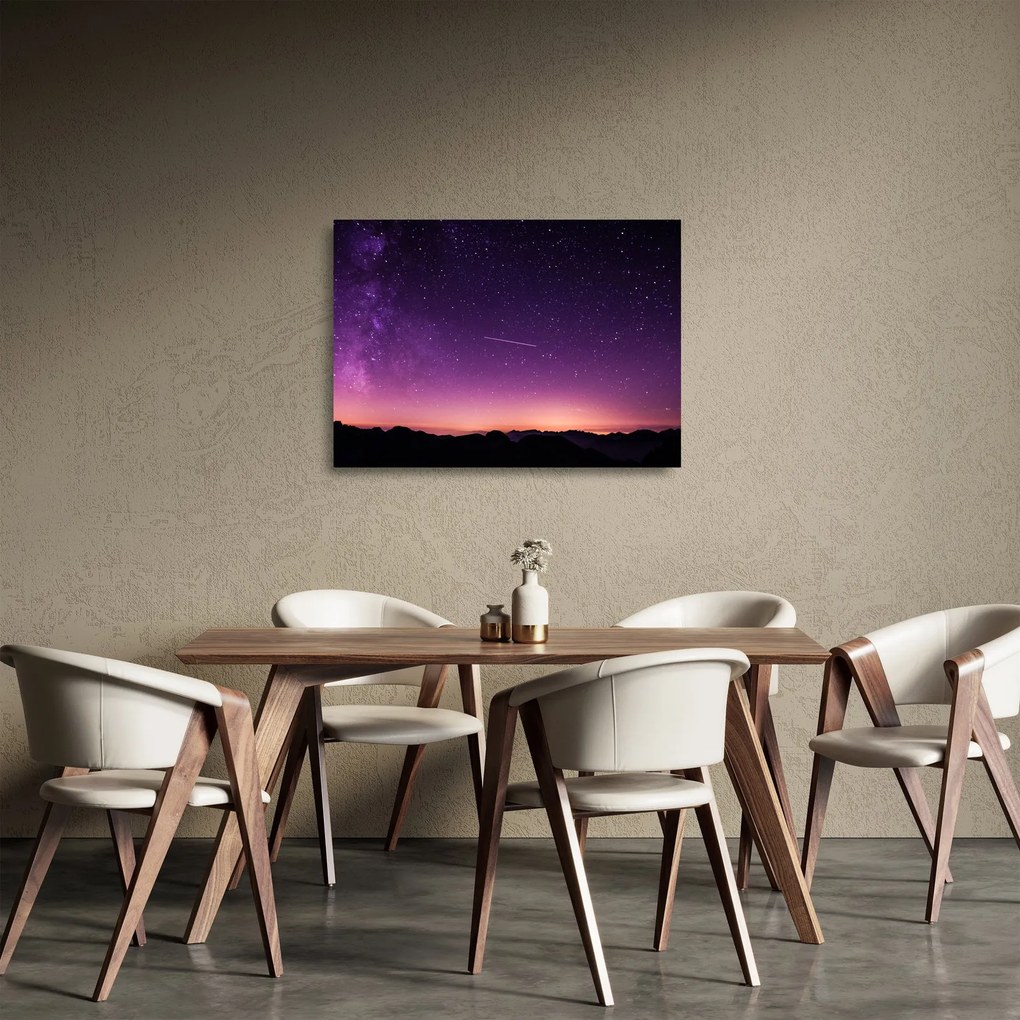 Ég képe hullócsillagokkal (üvegen) (70x50 cm)