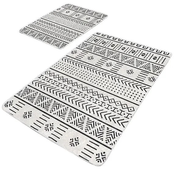 Fekete-fehér fürdőszobai kilépő szett 2 db-os 60x100 cm – Mila Home