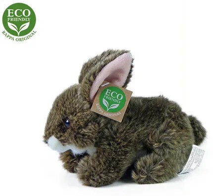 Rappa plüss fekvő nyúl, barna, 17 cm