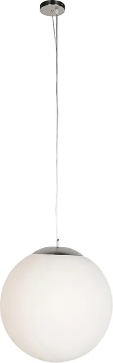 Okos skandináv függőlámpa ezüst színben, opálüveggel, 50 cm, WiFi A60-nal - Ball 50