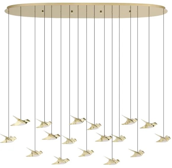 Eglo 390399 - LED Dimmelhető csillár zsinóron PARATEBUENO 17xLED/3W/230V arany