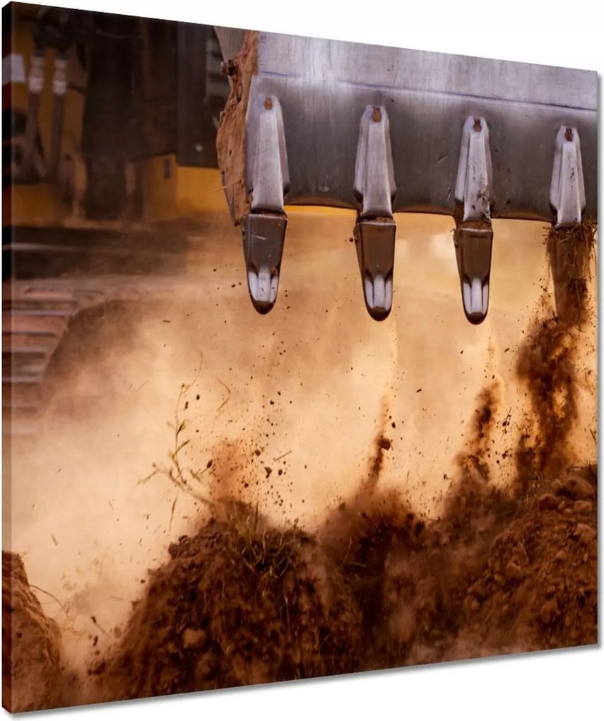 Vászonkép 60x60 Kotrógép kanál földdel