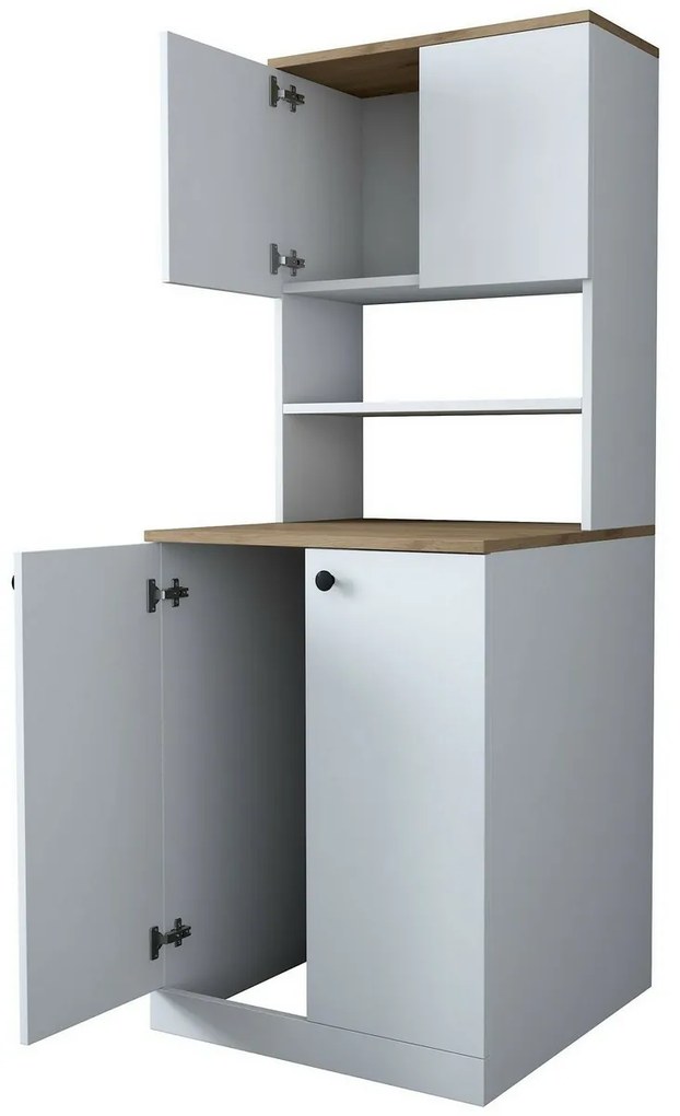 Szekrény a mosógép fölé Kira White and Walnut