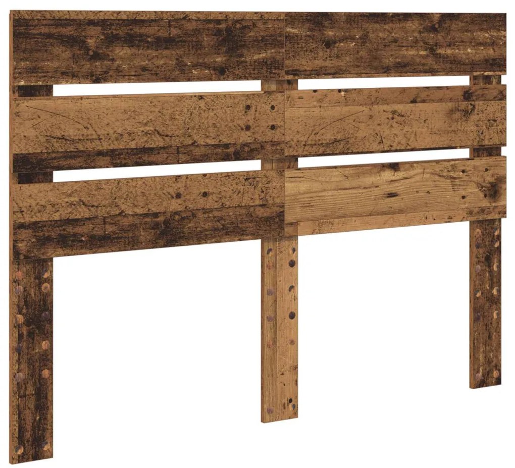 vidaXL Ágykeret fiókkal fejtámlával Öreg fa 140 x 190 cm Faanyag