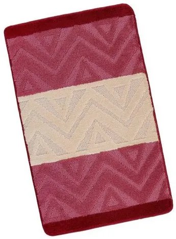 Bellatex Fürdőszoba szőnyeg Bany Chevron bordó, 60x 100 cm