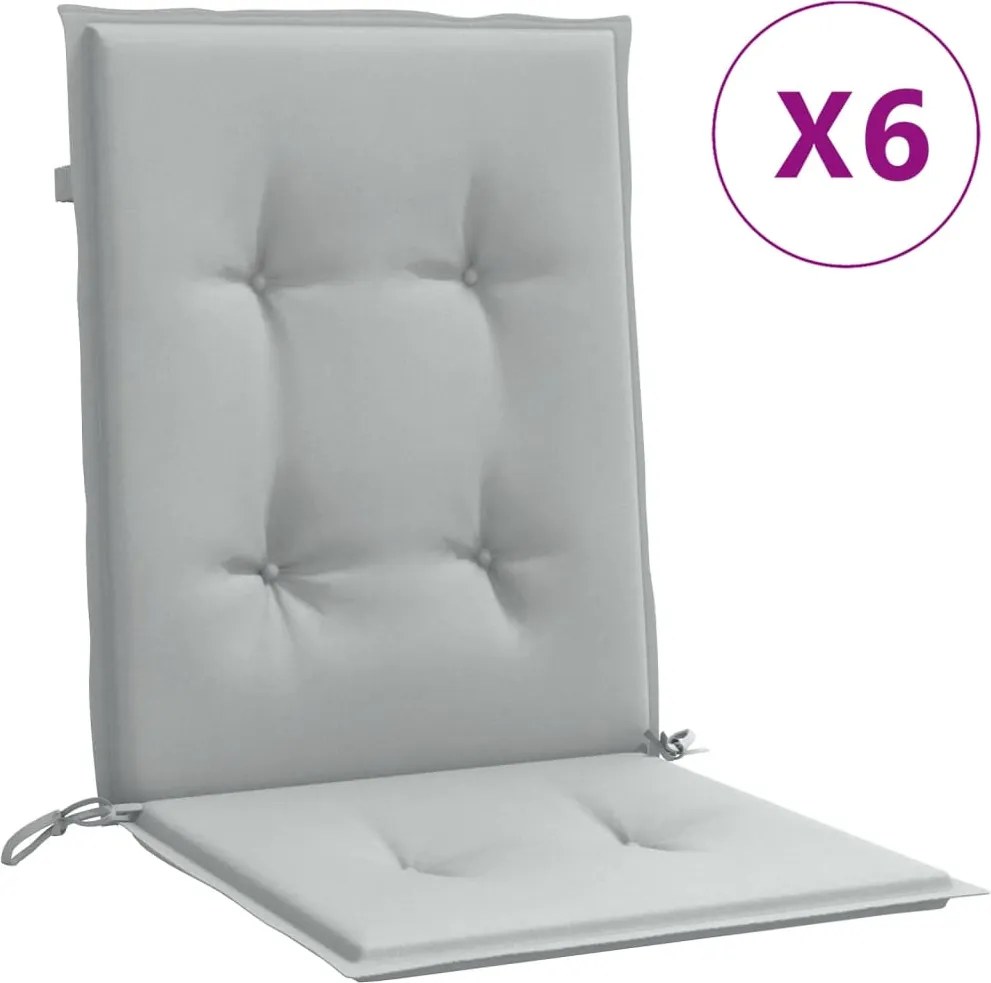 vidaXL 6db melange világosszürke szövet háttámlás székpárna 100x50x4cm