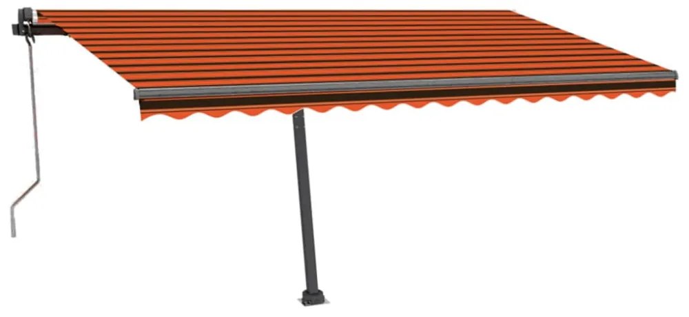 narancssárga-barna szélérzékelős és LED-es napellenző 400x300cm