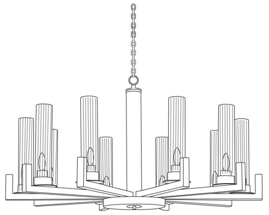 Kolarz 6009.81050 - Csillár láncon RAGGIO 10xE14/25W/230V ezüst