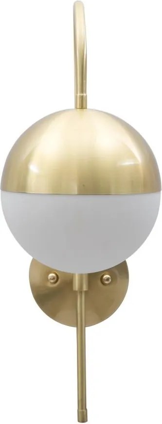 Fali lámpa, fehér gömb búrával, arany - GLOBE