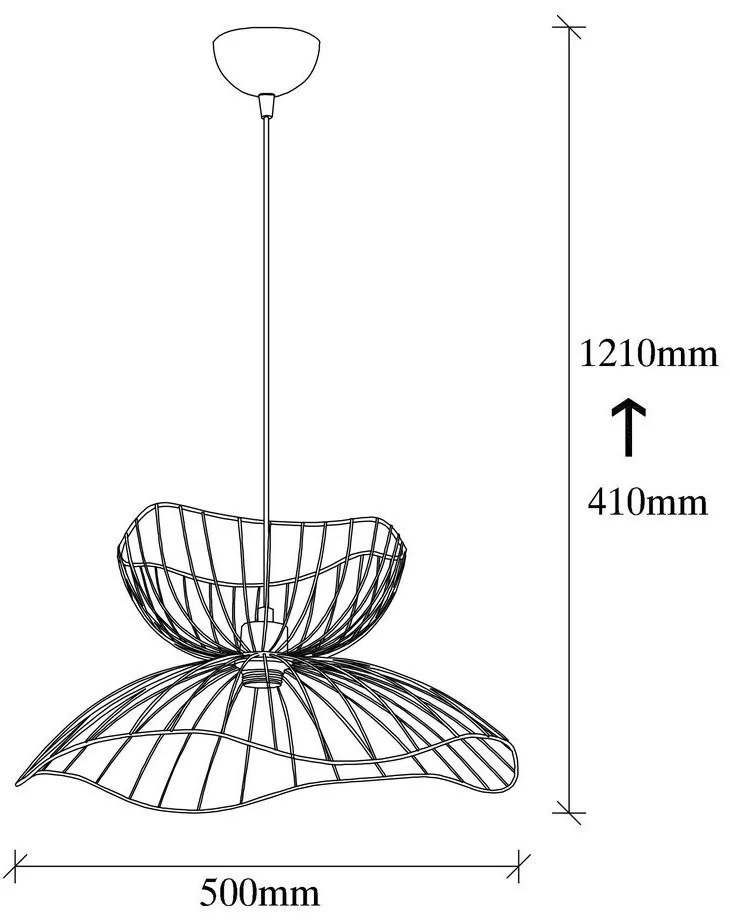 Fekete függőlámpa fém búrával ø 50 cm Farac – Opviq lights