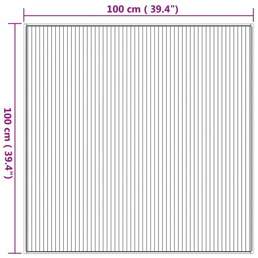 természetes bambusz négyzet alakú szőnyeg 100 x 100 cm