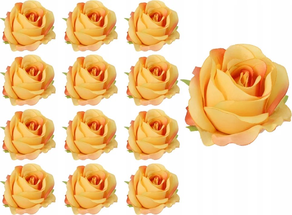 Művirág rózsa művirág fej világos narancssárga 12 db