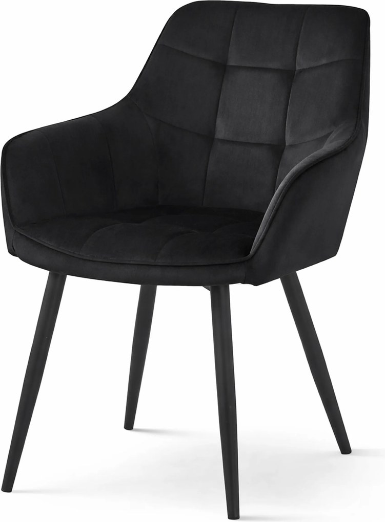 Étkezőszék VARSI VELVET fekete lábakkal, fekete