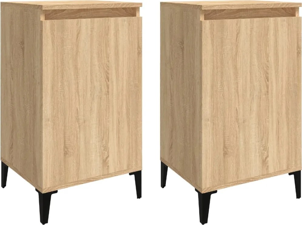 vidaXL 2 db sonoma tölgy színű szerelt fa éjjeliszekrény 40x35x70 cm