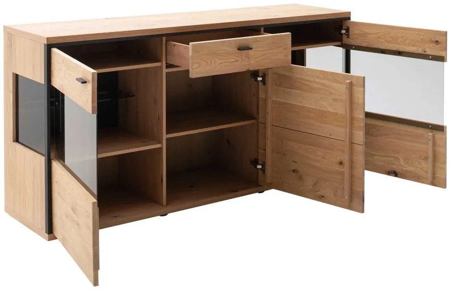 Bari üveges fiókos szekrény